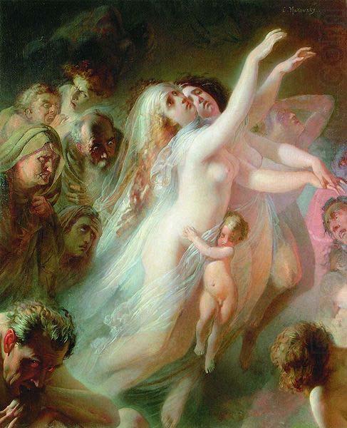 Konstantin Makovsky Charon transfers the souls of deads over the Stix river oil painting picture
